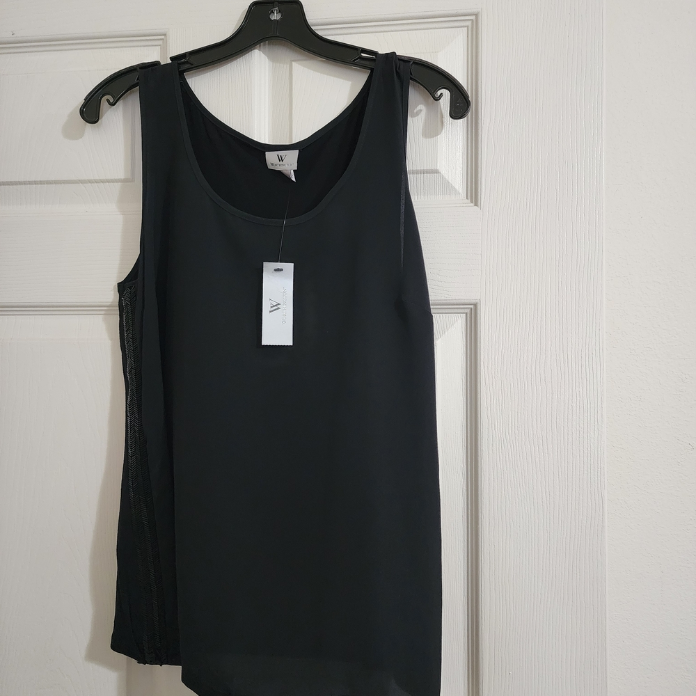Worthington Black Tank Top Size L NWT